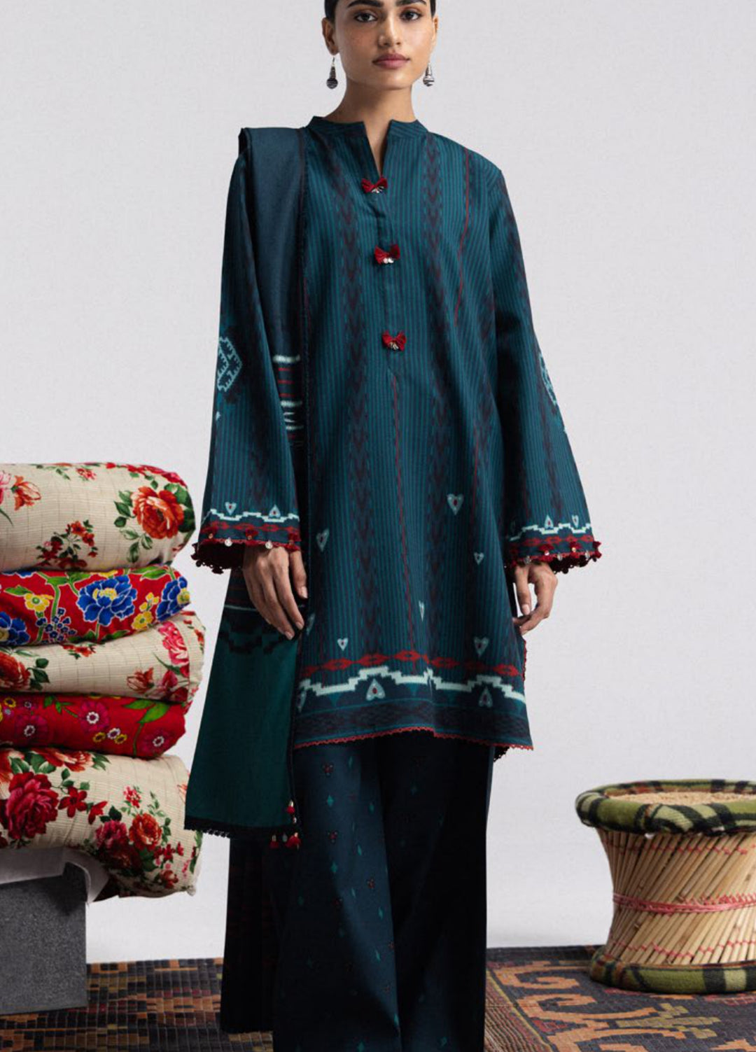 Coco by Zara Shahjahan Unstitched Printed Linen 3 Piece Suit CZ26UPL Leela 10B - Casual Collection