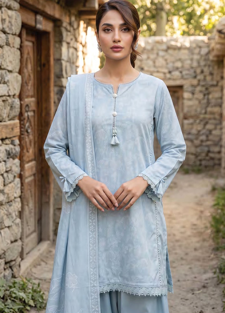 Lakhany Unstitched Printed Pashmina 3 Piece Suit LSM26UP LG-IZ-0834-B - Casual Collection