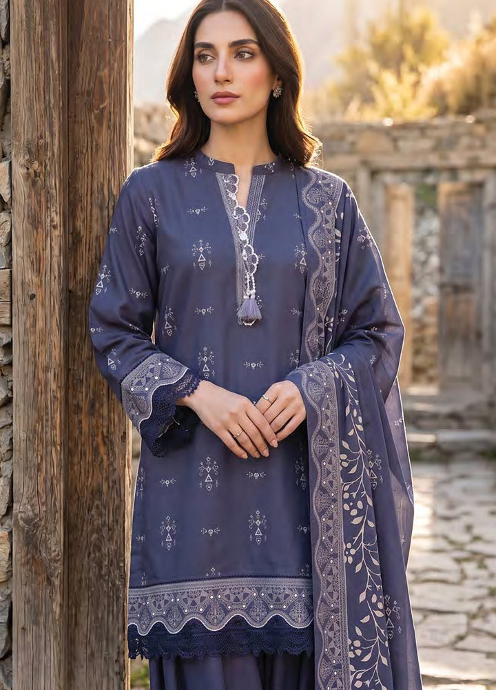 Lakhany Unstitched Printed Pashmina 3 Piece Suit LSM26UP LG-RK-0196-C - Casual Collection