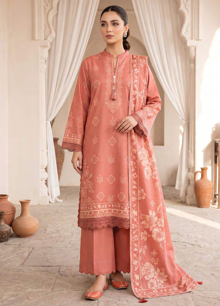 Lakhany Unstitched Printed Cashmi Wool 3 Piece Suit LSM26UCW LG-RL-0528-A - Casual Collection