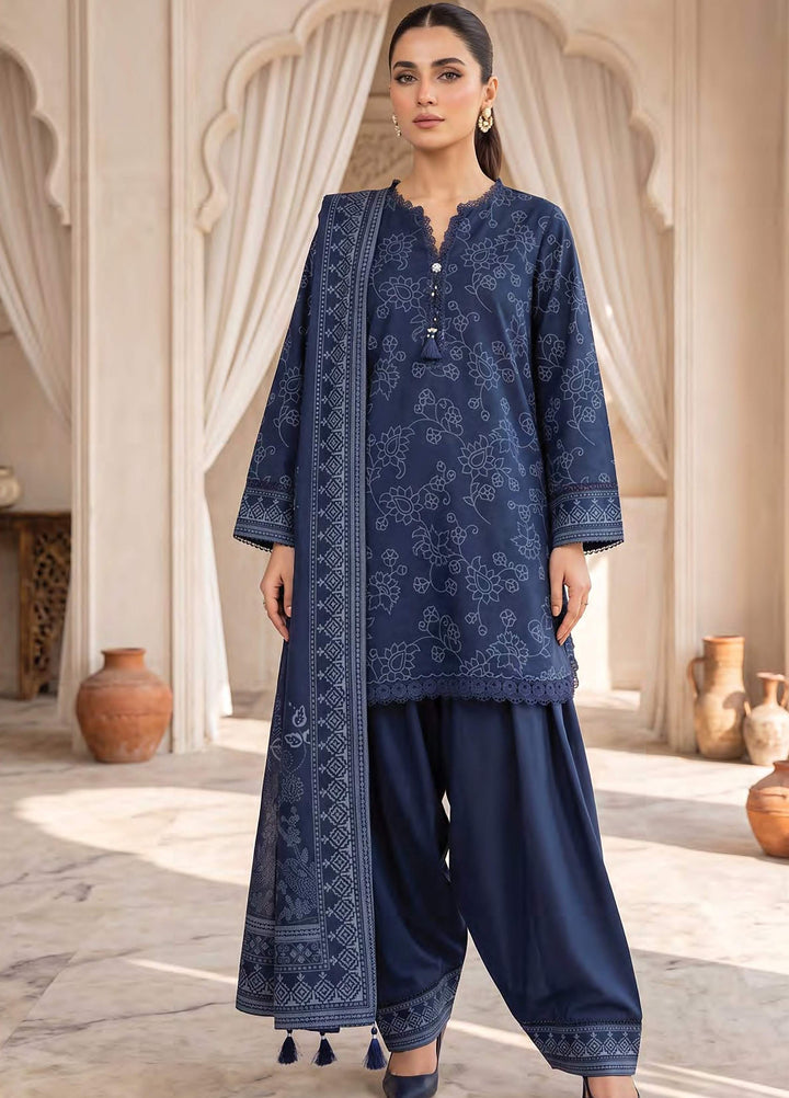 Lakhany Unstitched Printed Cashmi Wool 3 Piece Suit LSM26UCW LG-RL-0529-C - Casual Collection