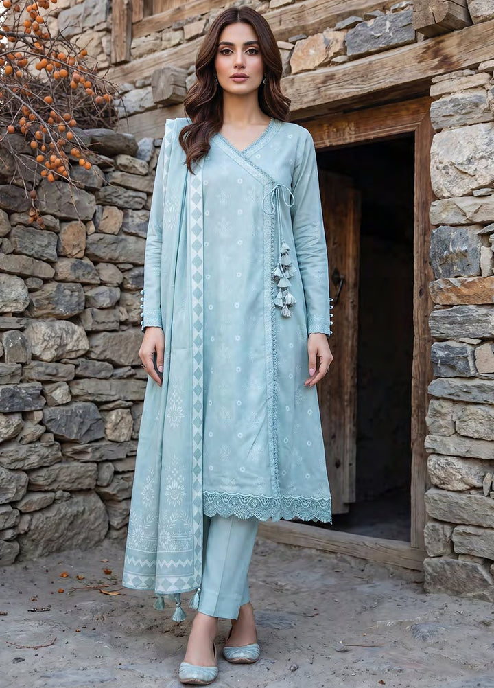 Lakhany Unstitched Printed Pashmina 3 Piece Suit LSM26UP LG-SG-0164-A - Casual Collection