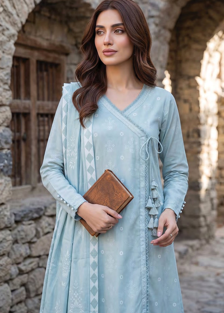 Lakhany Unstitched Printed Pashmina 3 Piece Suit LSM26UP LG-SG-0164-A - Casual Collection