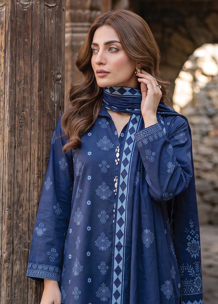Lakhany Unstitched Printed Pashmina 3 Piece Suit LSM26UP LG-SG-0164-B - Casual Collection