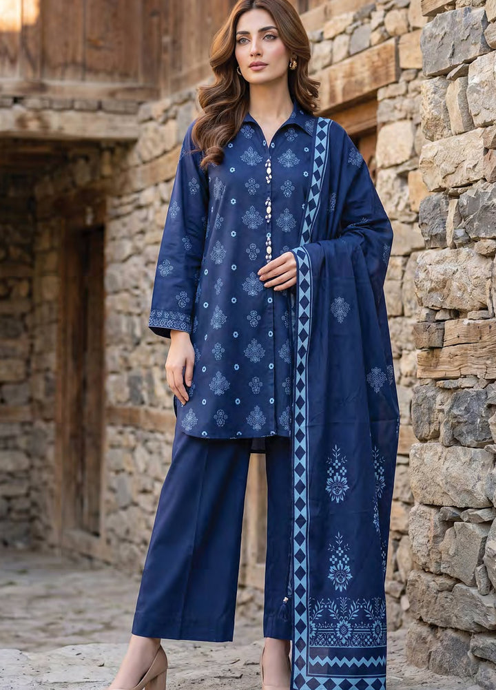Lakhany Unstitched Printed Pashmina 3 Piece Suit LSM26UP LG-SG-0164-B - Casual Collection