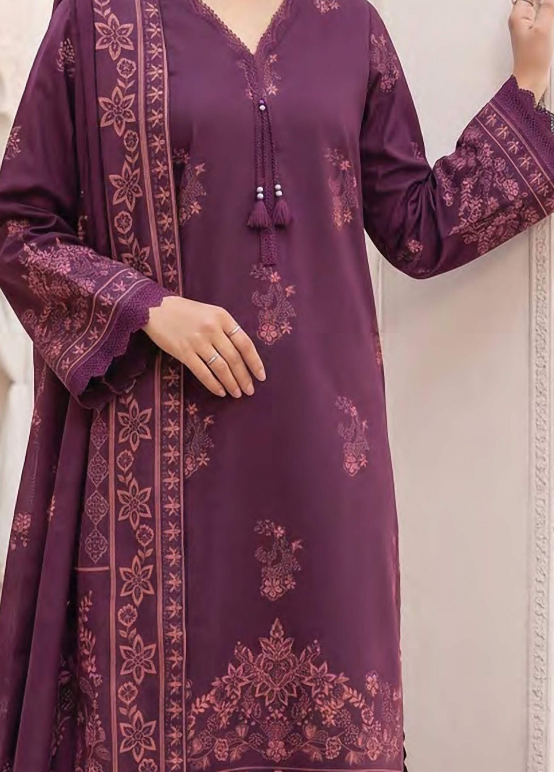 Lakhany Unstitched Printed Cashmi Wool 3 Piece Suit LSM26UCW LG-SG-0165-A - Casual Collection