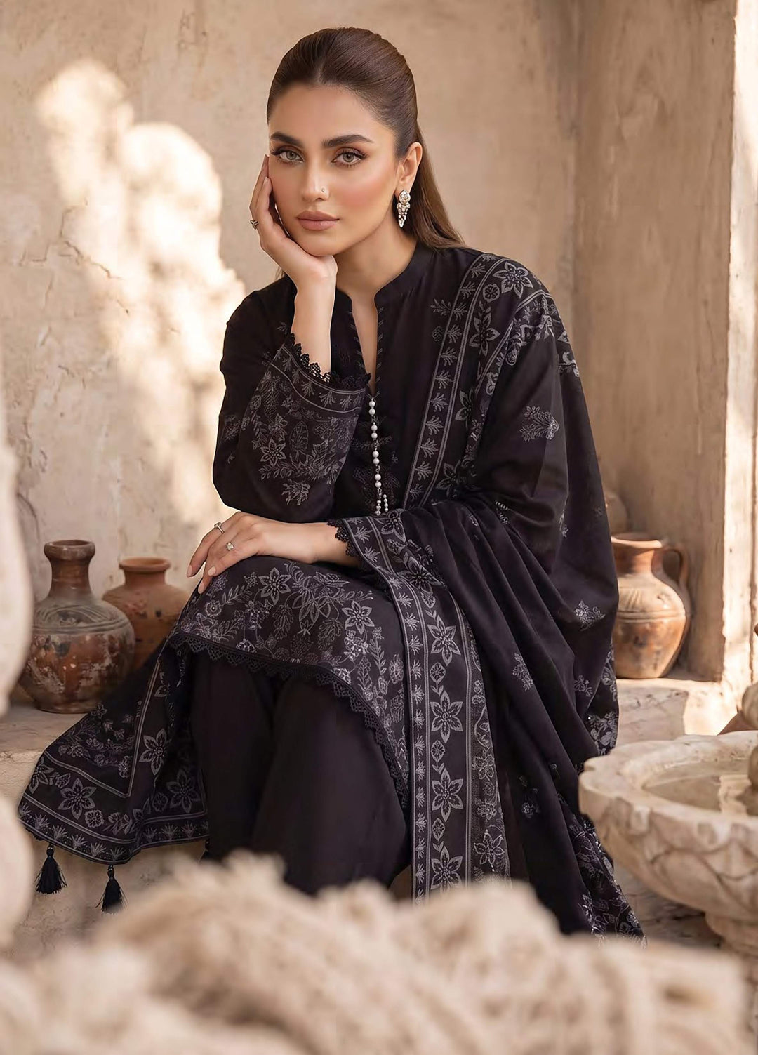 Lakhany Unstitched Printed Cashmi Wool 3 Piece Suit LSM26UCW LG-SG-0165-C - Casual Collection