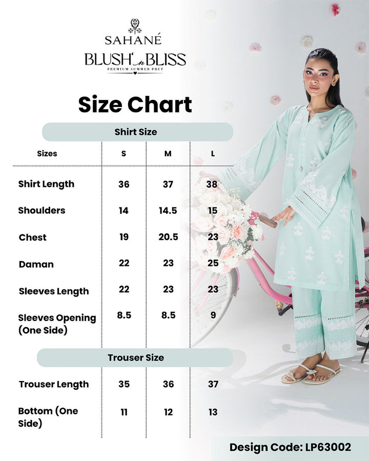 Blush N Bliss by Sahane Women RTW Embroidered Lawn 2 Piece Suit Bluebell LP63002 Casual Collection