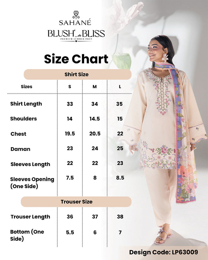 Blush N Bliss by Sahane Women RTW Embroidered Dobby Lawn 3 Piece Suit Sugar Bloom LP63009 Casual Collection
