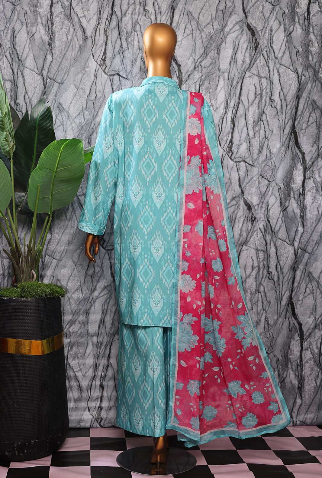 HZ Textiles Digital Printed Unstitched Linen 3 Piece Suit LWP-1313 - Winter Collection