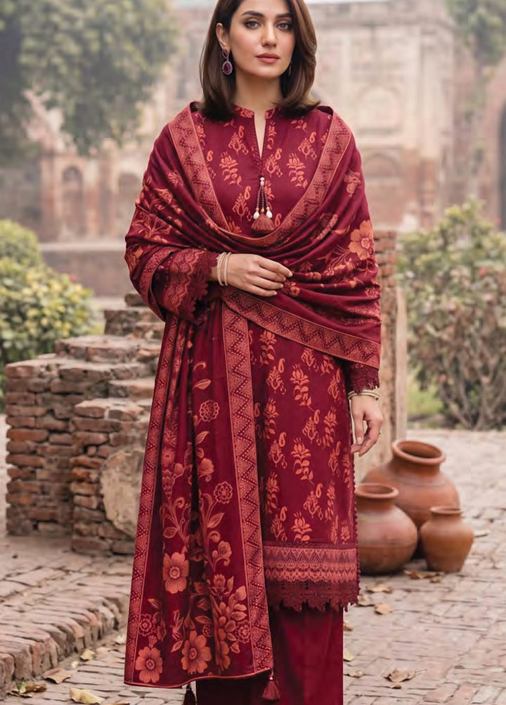 Cashmi by Lakhany Unstitched Printed Wool 3 Piece Suit LSM26UC LG-RL-0532-A - Winter Collection