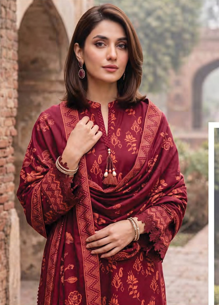 Cashmi by Lakhany Unstitched Printed Wool 3 Piece Suit LSM26UC LG-RL-0532-A - Winter Collection