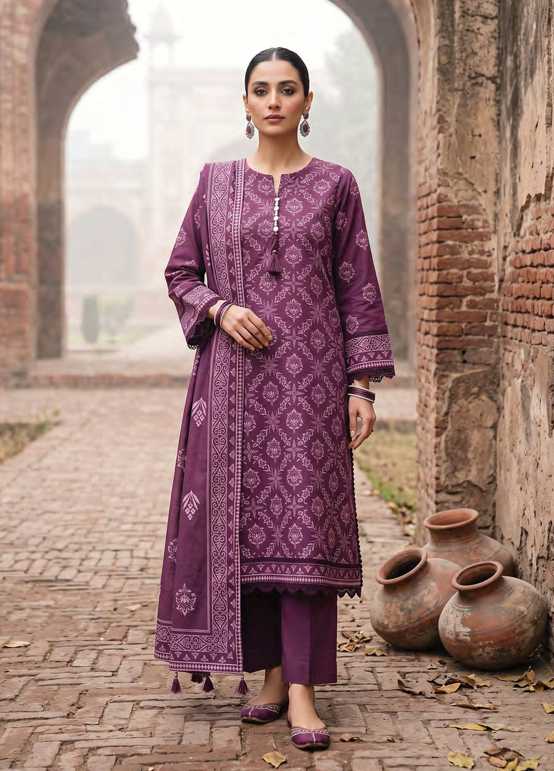 Cashmi by Lakhany Unstitched Printed Wool 3 Piece Suit LSM26UC LG-RL-0533-A - Winter Collection