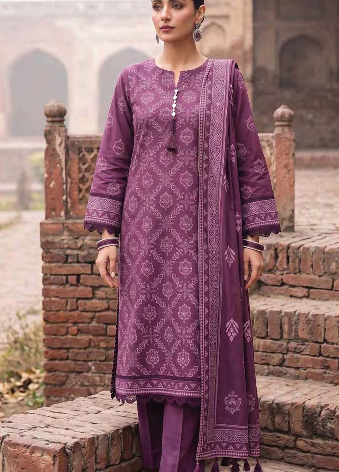 Cashmi by Lakhany Unstitched Printed Wool 3 Piece Suit LSM26UC LG-RL-0533-A - Winter Collection