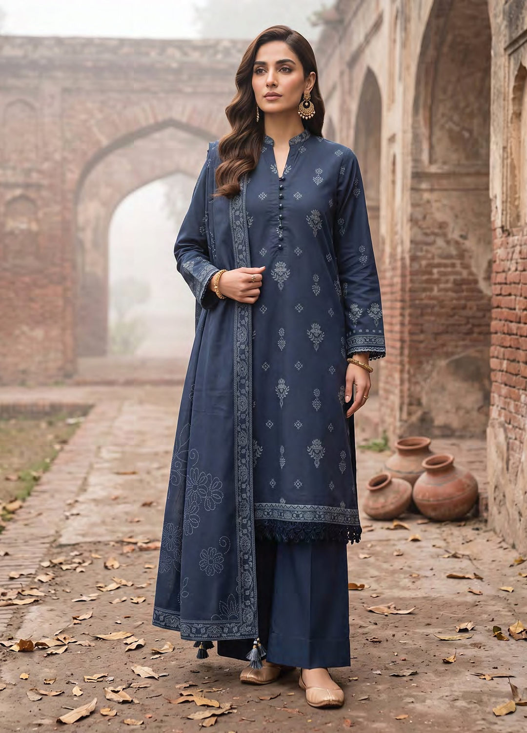 Cashmi by Lakhany Unstitched Printed Wool 3 Piece Suit LSM26UC LG-SG-0166-A - Winter Collection