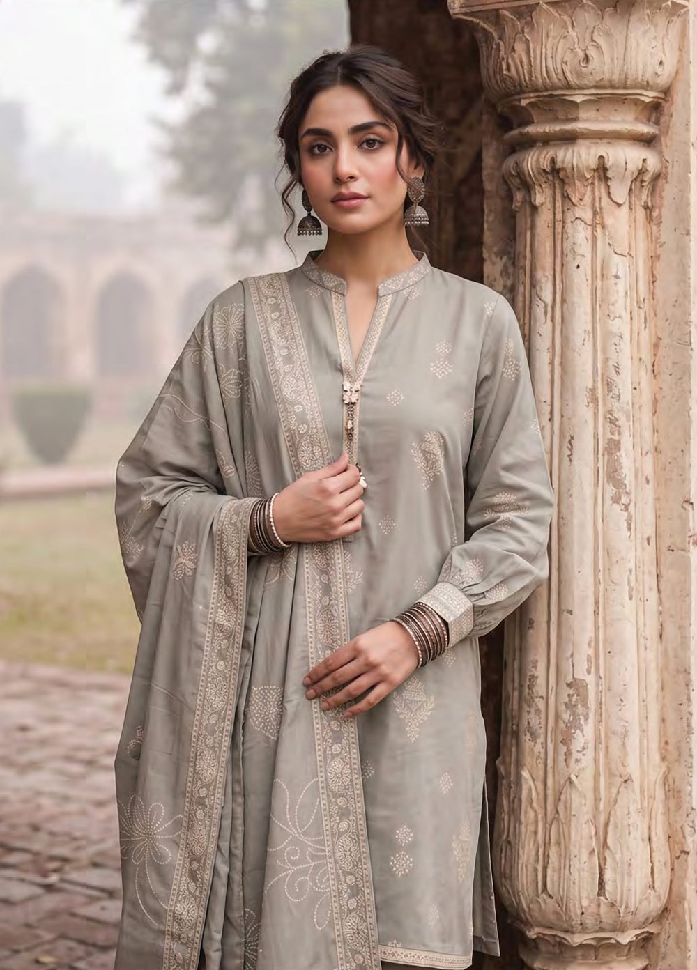 Cashmi by Lakhany Unstitched Printed Wool 3 Piece Suit LSM26UC LG-SG-0166-B - Winter Collection