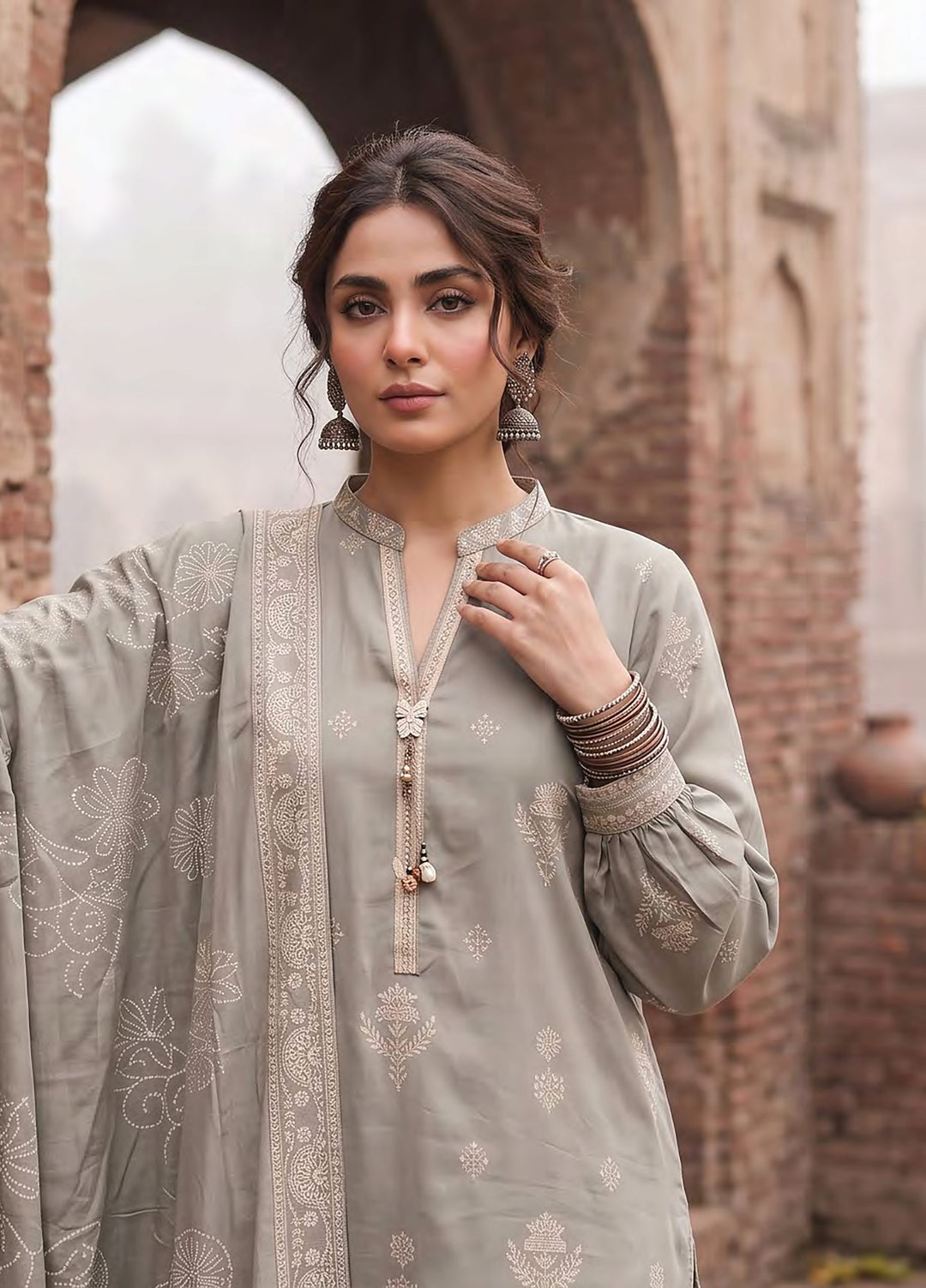 Cashmi by Lakhany Unstitched Printed Wool 3 Piece Suit LSM26UC LG-SG-0166-B - Winter Collection