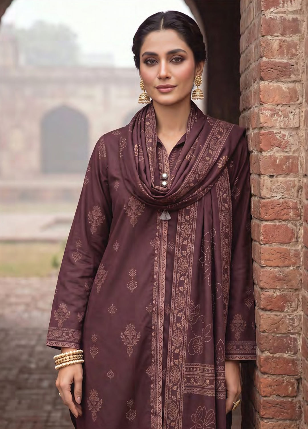 Cashmi by Lakhany Unstitched Printed Wool 3 Piece Suit LSM26UC LG-SG-0166-C - Winter Collection