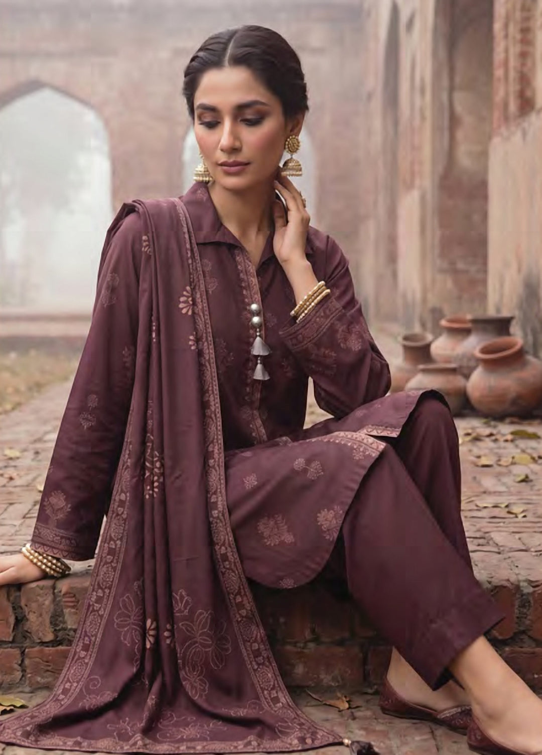 Cashmi by Lakhany Unstitched Printed Wool 3 Piece Suit LSM26UC LG-SG-0166-C - Winter Collection