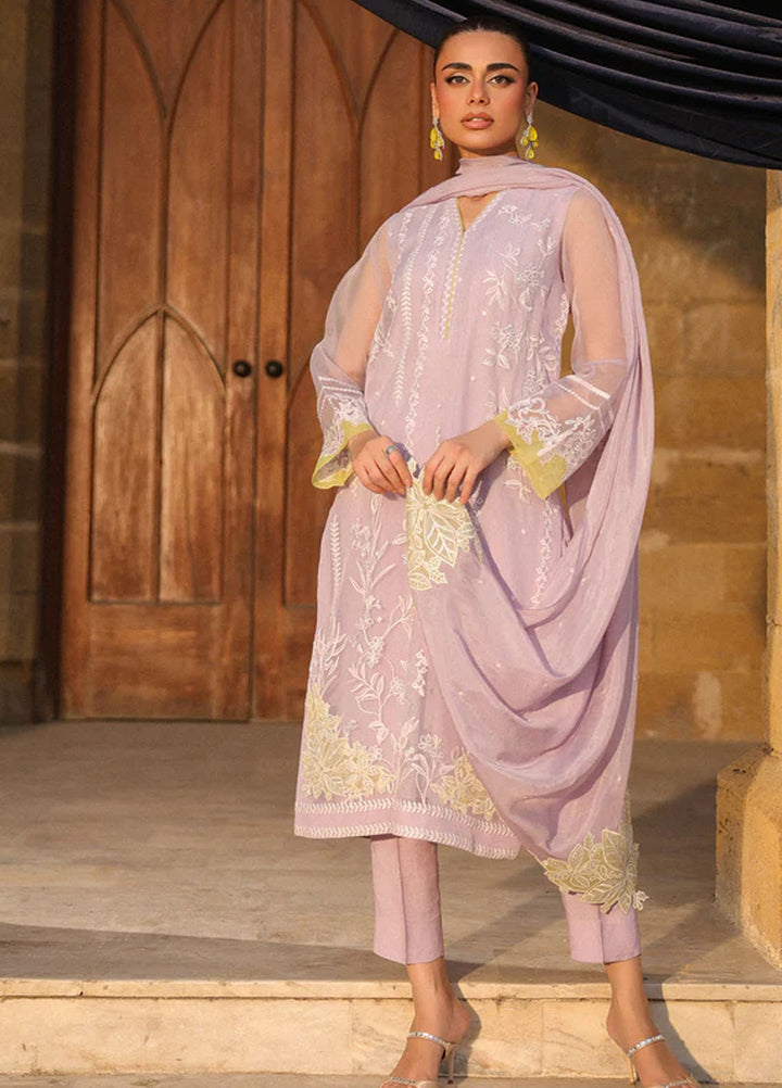 Luxe by Sahar Pret Embroidered Organza 3 Piece Lavender Muse