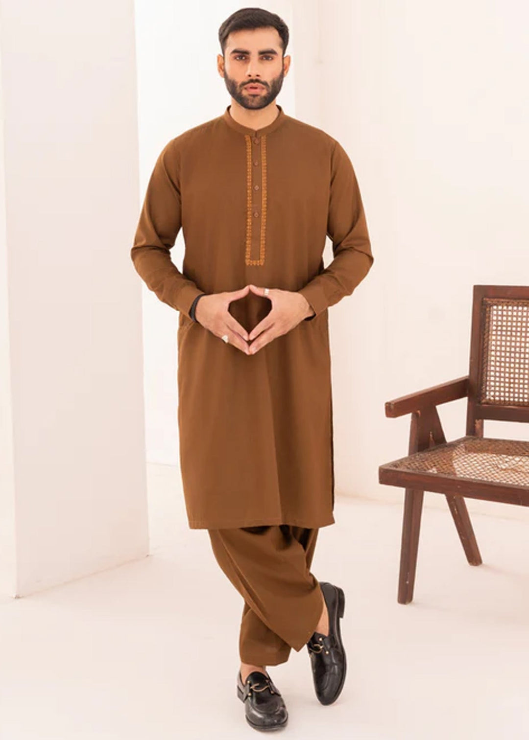 Junoon by Buraq Mens RTW Embroidered Wash N Wear 2 Piece Suit Siraj Casual Collection