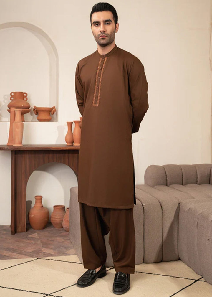 Junoon by Buraq Mens RTW Embroidered Wash N Wear 2 Piece Suit Rustam Casual Collection