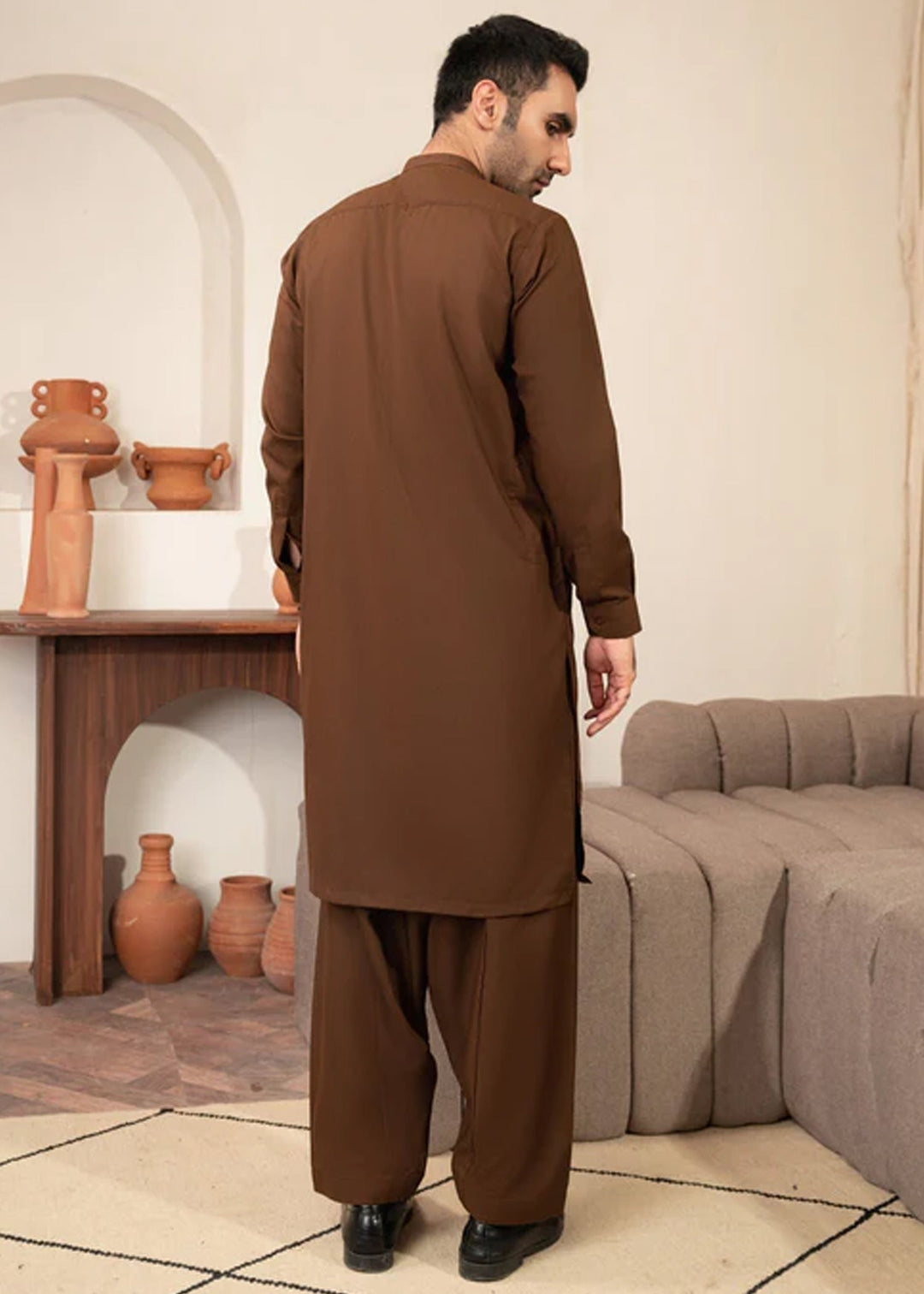 Junoon by Buraq Mens RTW Embroidered Wash N Wear 2 Piece Suit Rustam Casual Collection
