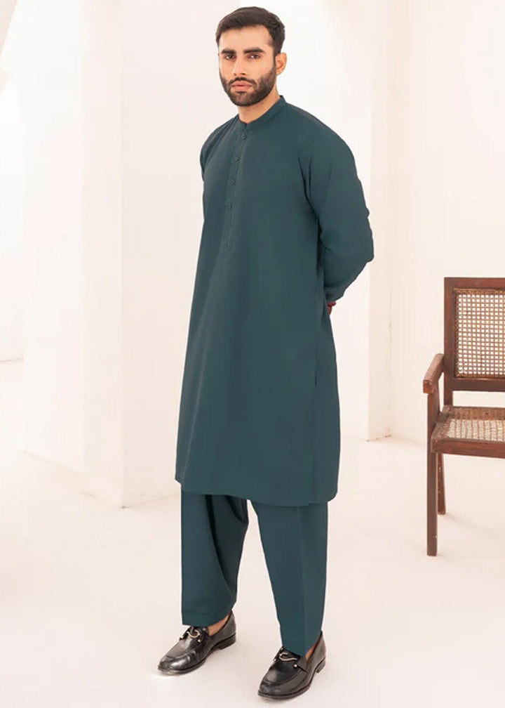 Farmanrawa by Buraq Mens RTW Embroidered Wash N Wear 2 Piece Suit Khaqan Casual Collection