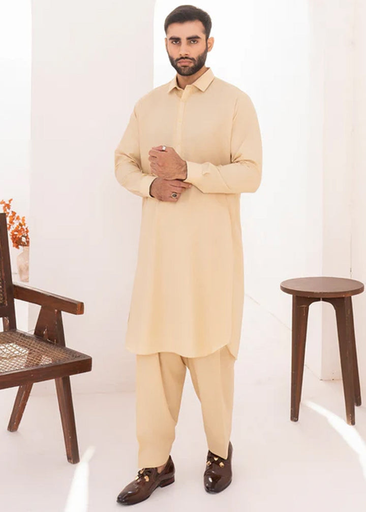 Farmanrawa by Buraq Mens RTW Embroidered Wash N Wear 2 Piece Suit Hamza Casual Collection