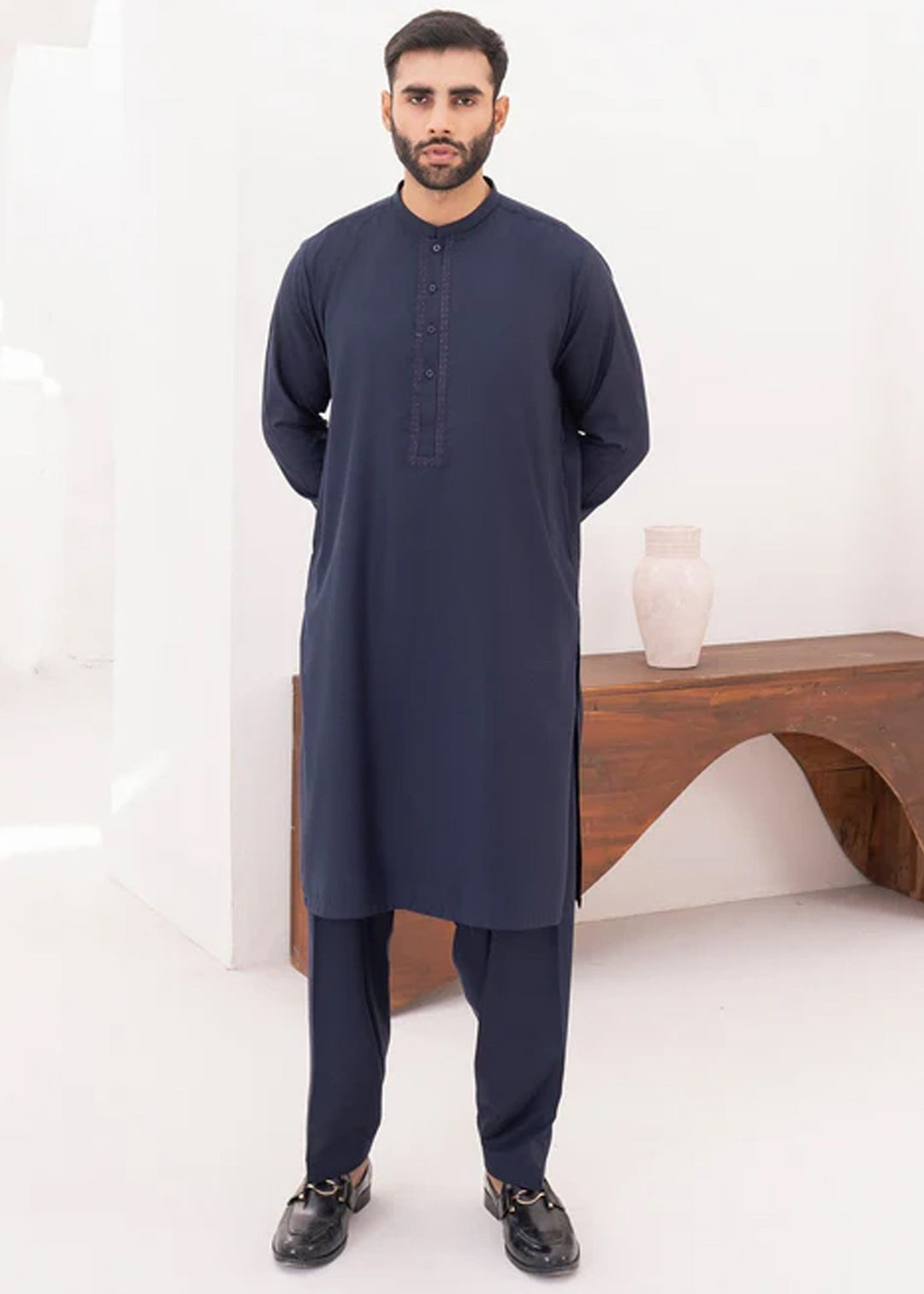 Junoon by Buraq Mens RTW Embroidered Wash N Wear 2 Piece Suit Parwaaz Casual Collection