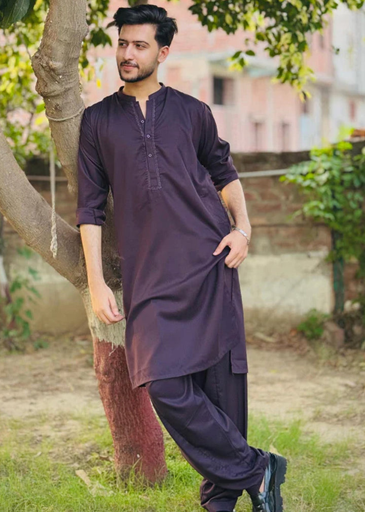 Junoon by Buraq Mens RTW Embroidered Wash N Wear 2 Piece Suit Qaid Casual Collection