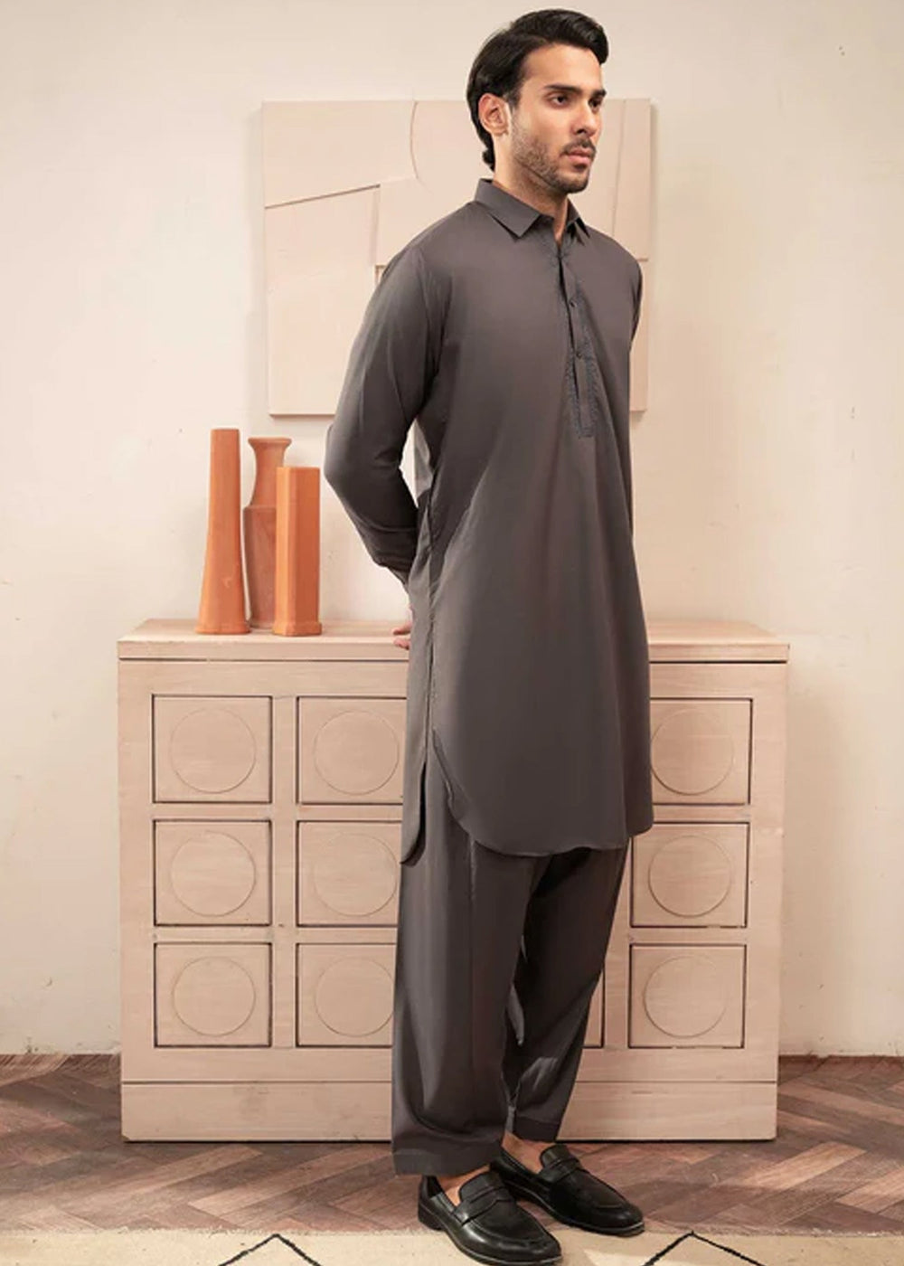 Farmanrawa by Buraq Mens RTW Embroidered Wash N Wear 2 Piece Suit Amarat Casual Collection
