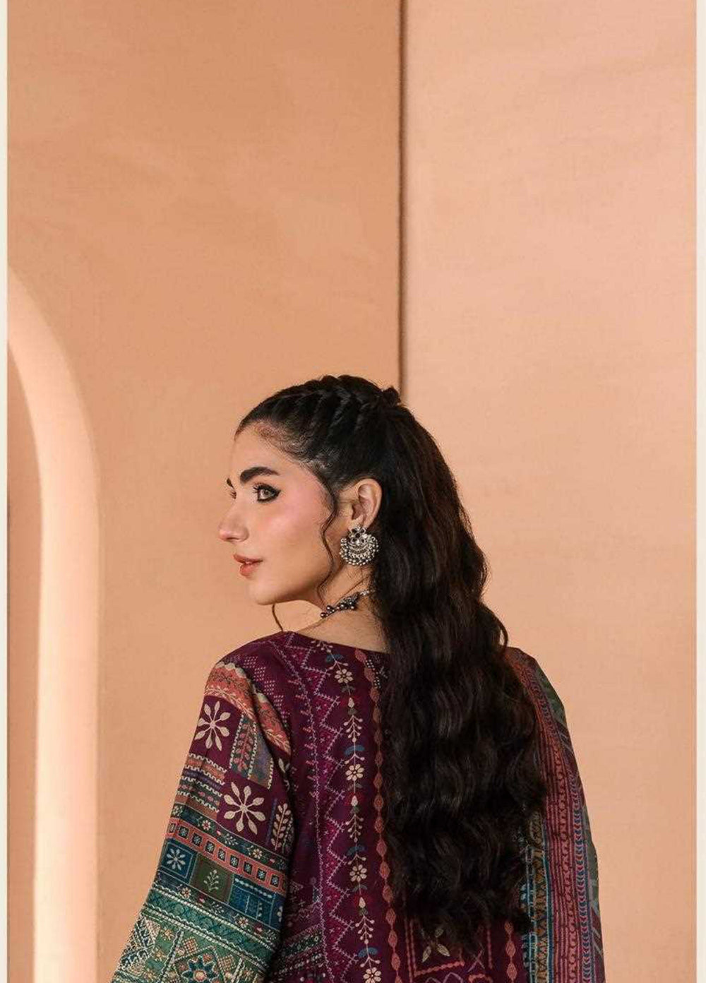 One Nation by Florent Unstitched Embroidered Viscose 3 Piece Suit FL26UON Layla - Casual Collection