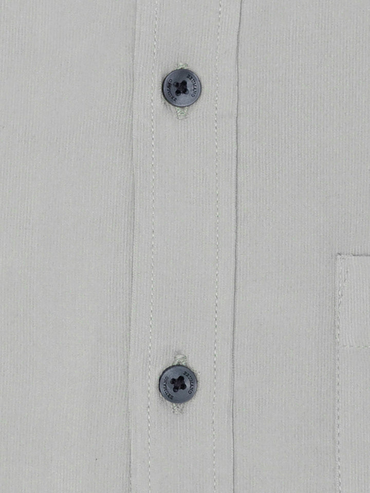 Brumano Ready To Wear Shirts Men 1 Piece Cotton Light Grey Corduroy Shirt 0-31-025-4169 - Summer Collection