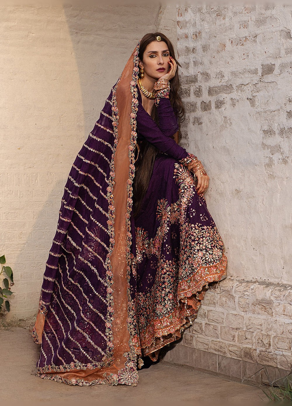 The Doll House by Hussain Rehar Unstitched Embroidered Korean Silk 3 Piece Suit HR26UDH Shabnam D-874 - Wedding Collection