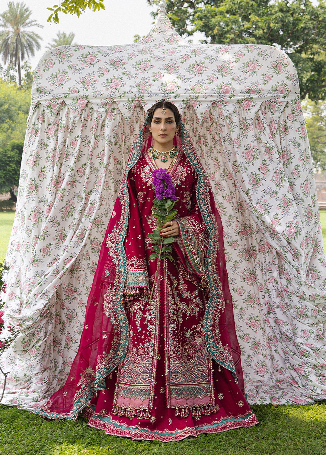The Doll House by Hussain Rehar Unstitched Embroidered Korean Silk 3 Piece Suit HR26UDH Sher Bano D-872 - Wedding Collection