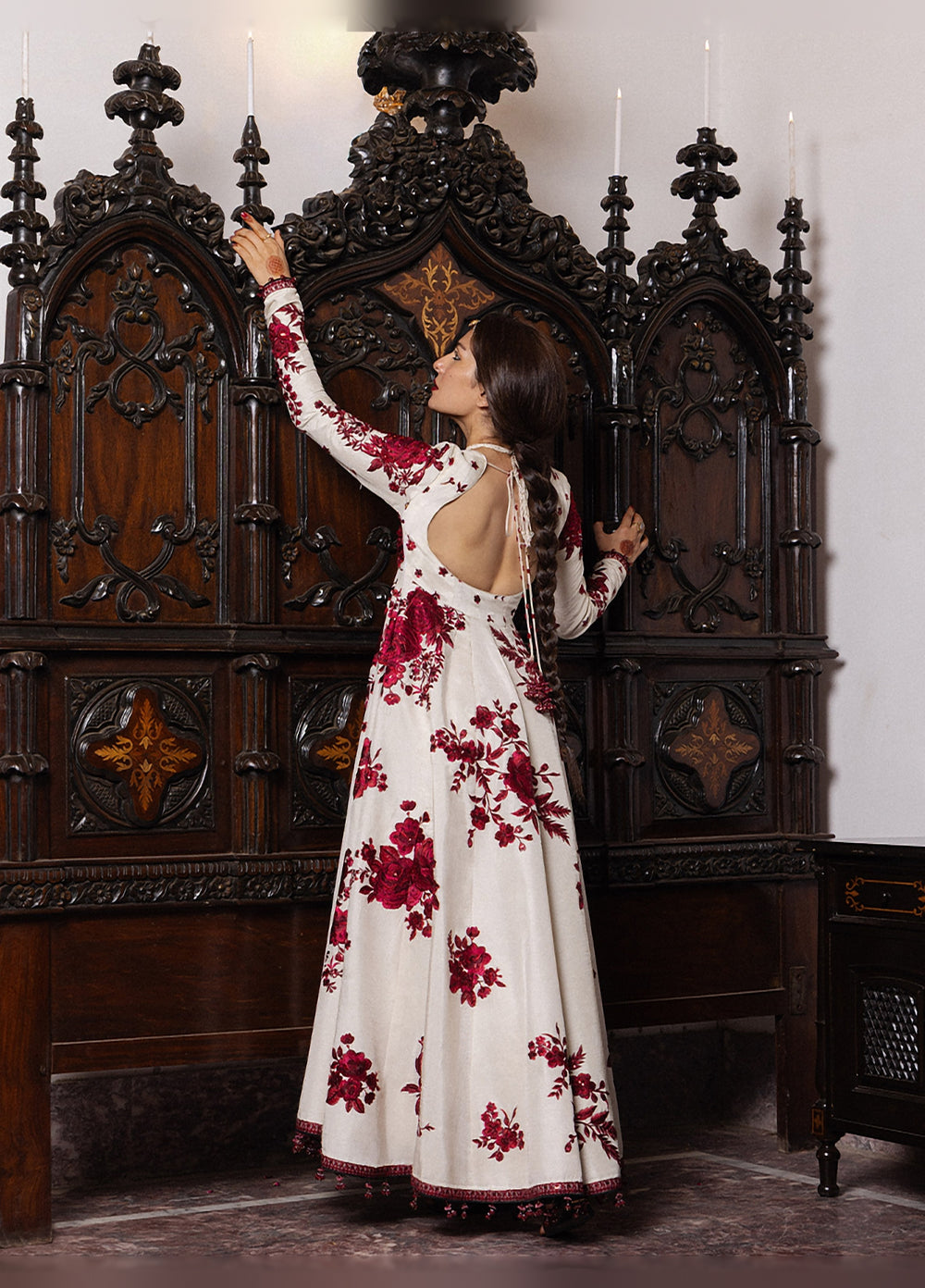 The Doll House by Hussain Rehar Unstitched Embroidered Korean Silk 3 Piece Suit HR26UDH Gulnar D-879 - Wedding Collection