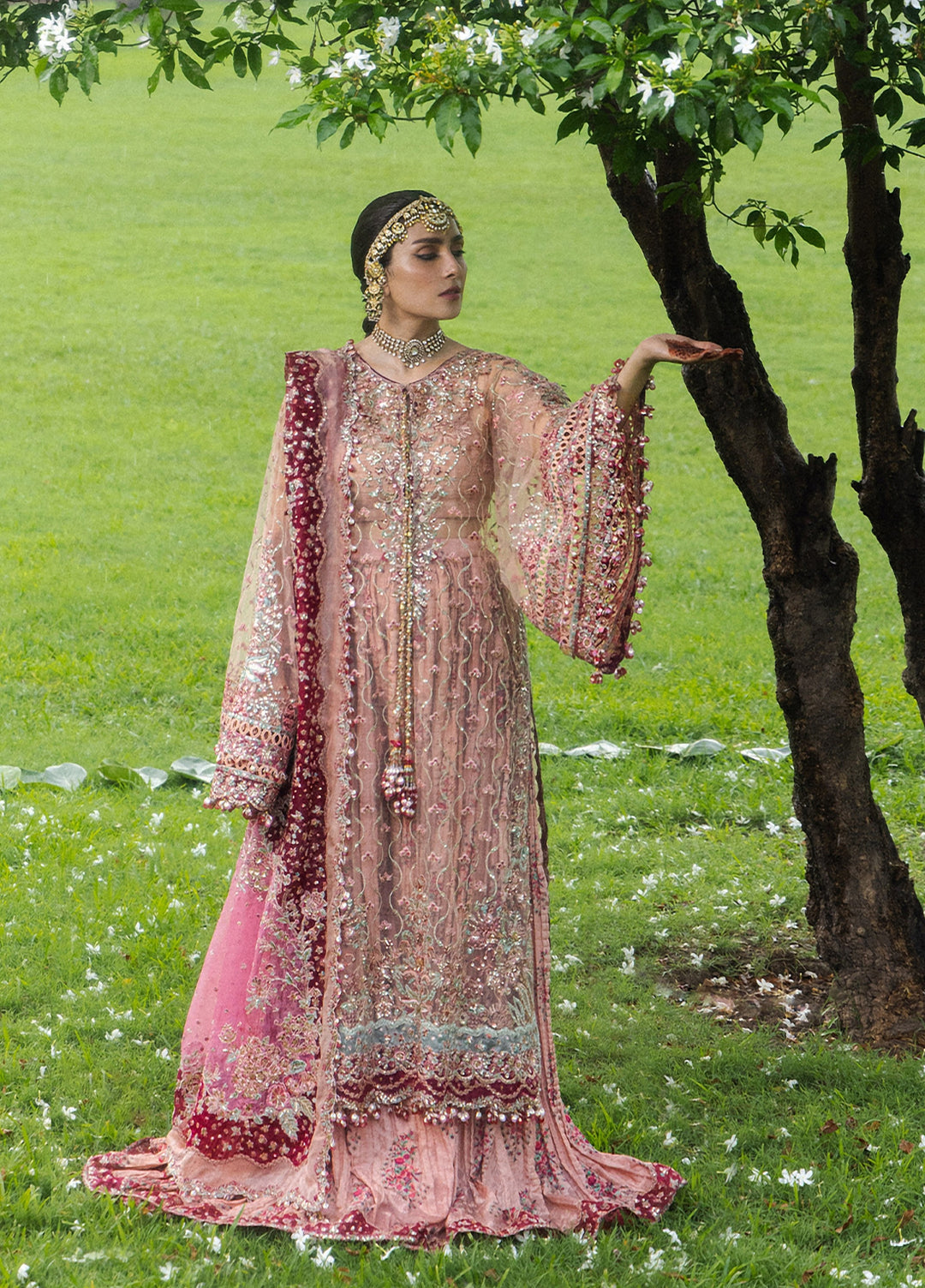 The Doll House by Hussain Rehar Unstitched Embroidered Net 3 Piece Suit HR26UDH Gulrukh D-855 - Wedding Collection