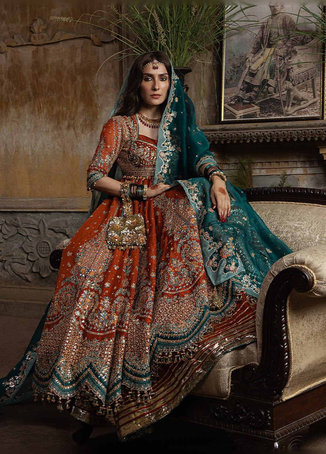 The Doll House by Hussain Rehar Unstitched Embroidered Korean Silk 3 Piece Suit HR26UDH Zarin D-871 - Wedding Collection