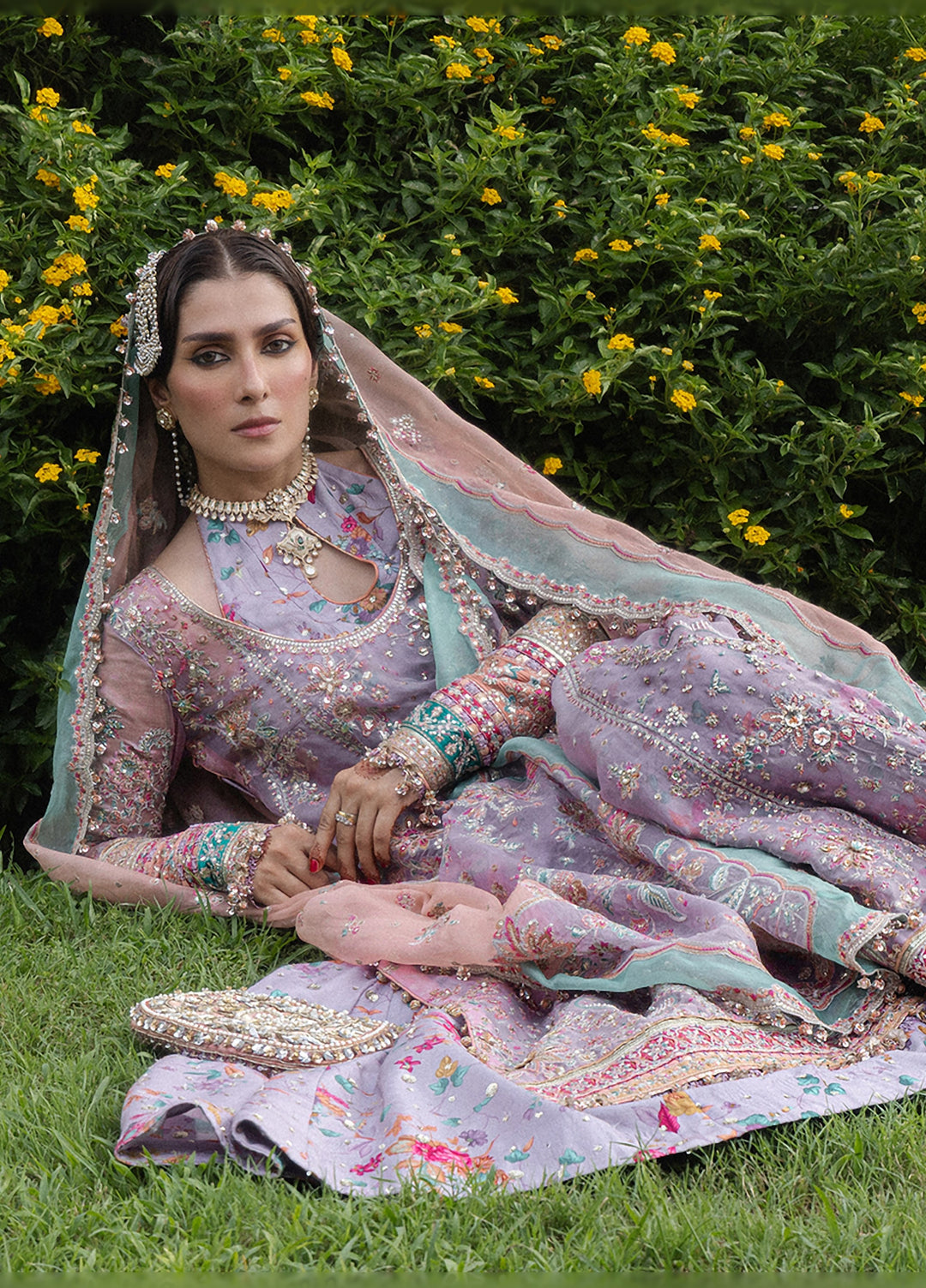 The Doll House by Hussain Rehar Unstitched Embroidered Organza 3 Piece Suit HR26UDH Gulrang D-853 - Wedding Collection