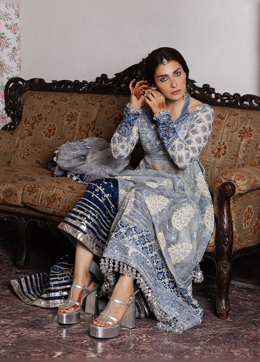 The Doll House by Hussain Rehar Unstitched Embroidered Organza 3 Piece Suit HR26UDH Mehtab D-852 - Wedding Collection