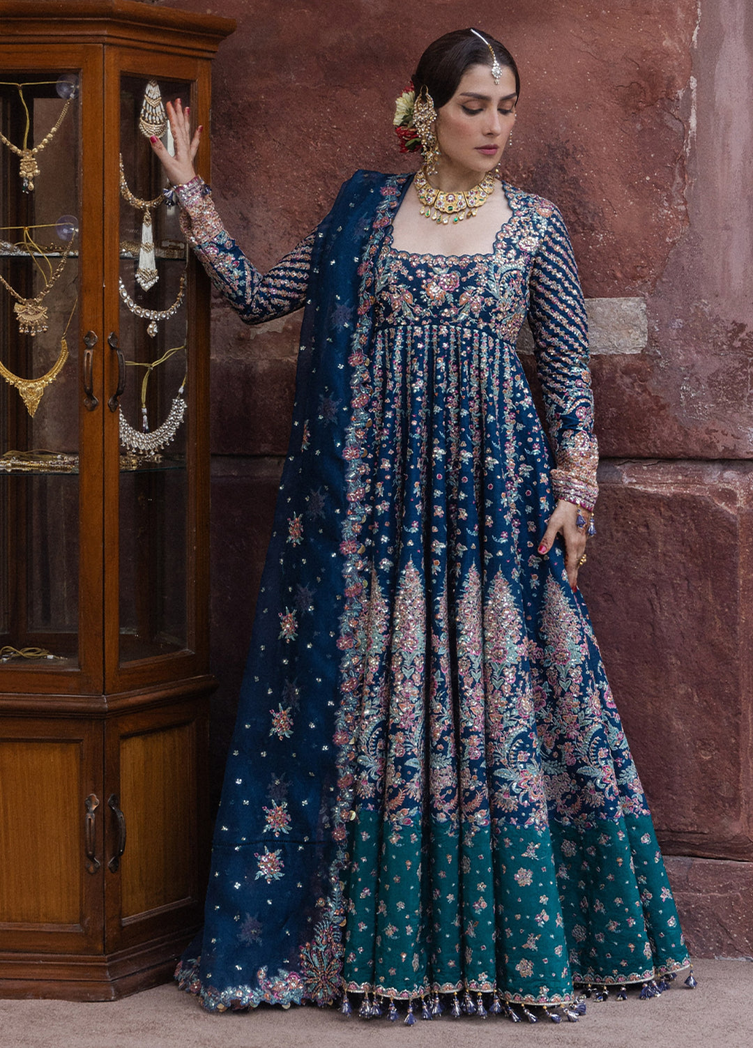 The Doll House by Hussain Rehar Unstitched Embroidered Korean Silk 3 Piece Suit HR26UDH Dill Afroz D-878 - Wedding Collection