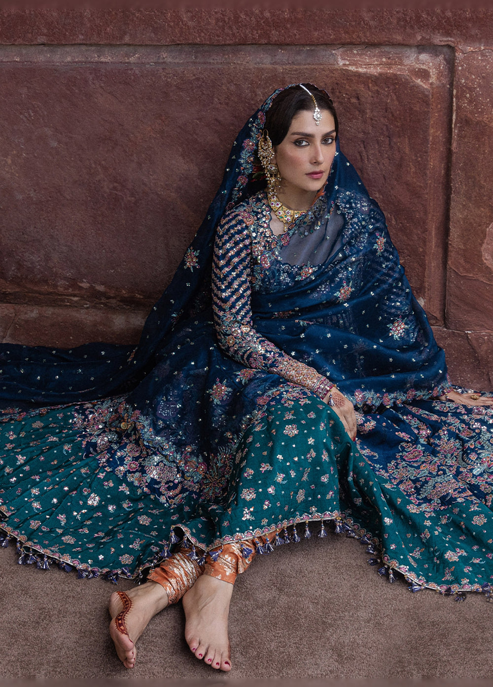 The Doll House by Hussain Rehar Unstitched Embroidered Korean Silk 3 Piece Suit HR26UDH Dill Afroz D-878 - Wedding Collection