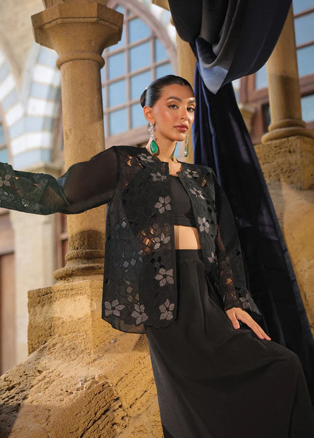 Luxe by Sahar Pret Embroidered Organza 3 Piece Lunar Blossom