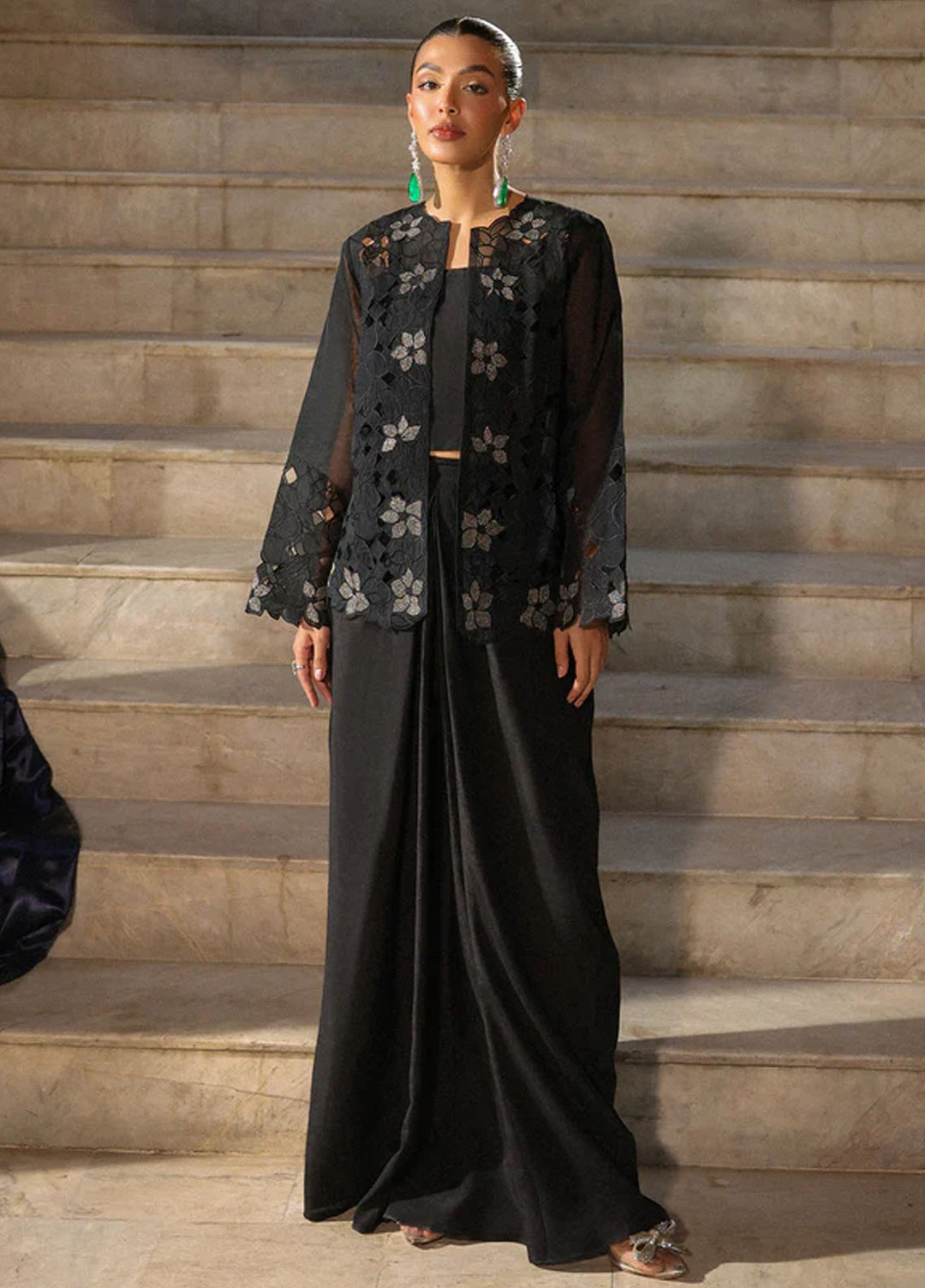 Luxe by Sahar Pret Embroidered Organza 3 Piece Lunar Blossom