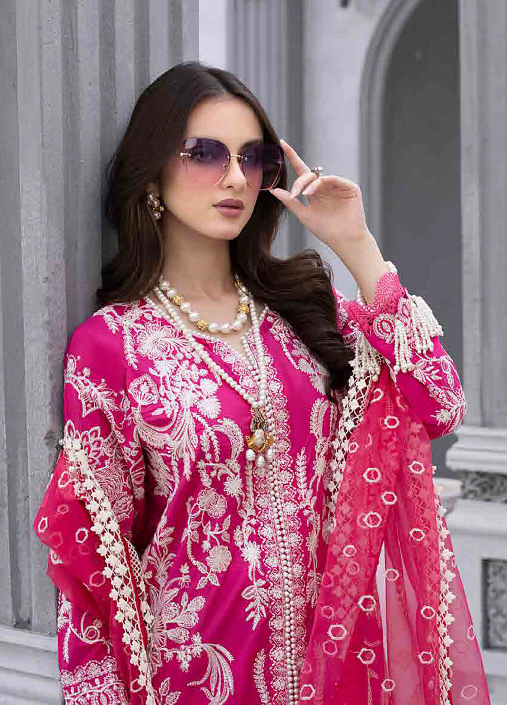 Husn E Adaa by Maham Sultan Unstitched Embroidered Lawn 3 Piece Suit MS26UHA Mahpari - Lawn Collection