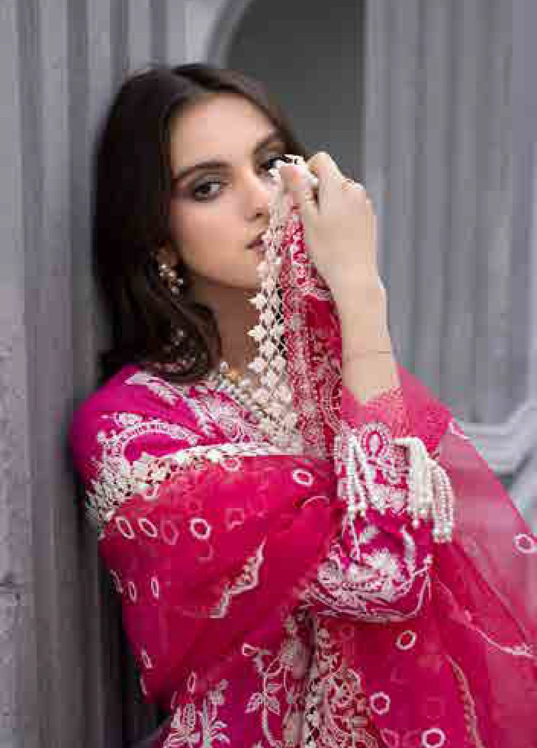Husn E Adaa by Maham Sultan Unstitched Embroidered Lawn 3 Piece Suit MS26UHA Mahpari - Lawn Collection