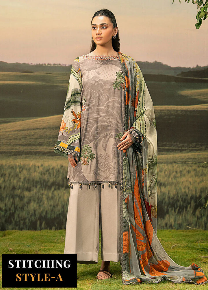 M Basic by Maria B Embroidered Arabic Lawn Suits Unstitched 3 Piece MB25PF MB-06 B - Summer Collection