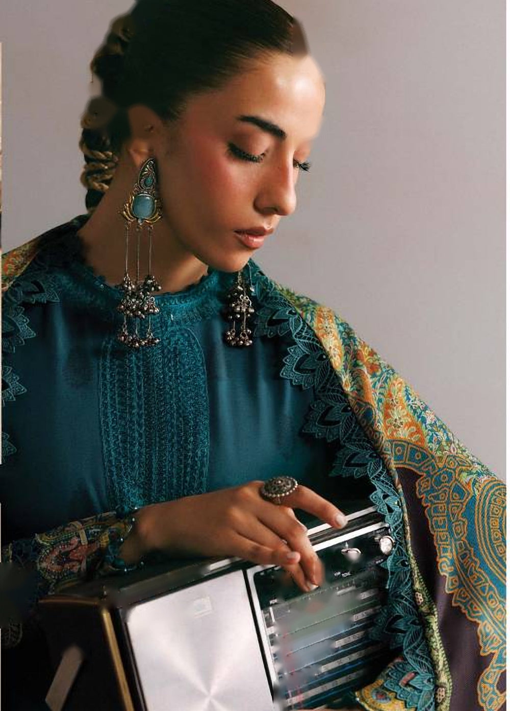 M Basics by Maria B Unstitched Embroidered Khaddar 3 Piece Suit MB26UMK MB-CUSV15 11A - Winter Collection