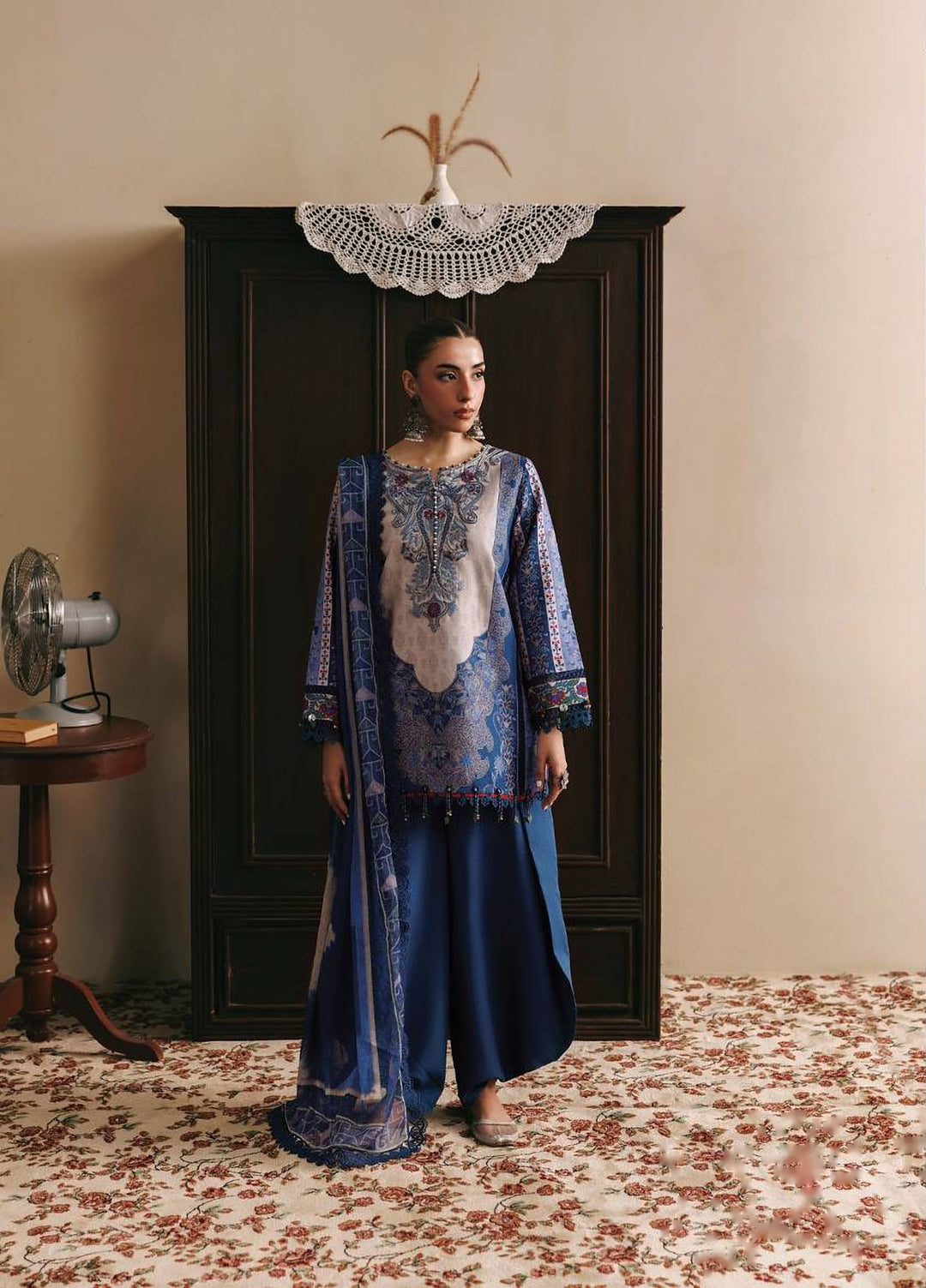 M Basics by Maria B Unstitched Embroidered Khaddar 3 Piece Suit MB26UMK MB-CUSV15 1A - Winter Collection